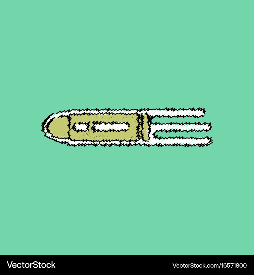 Flat shading style icon flying bullet with speed Vector Image