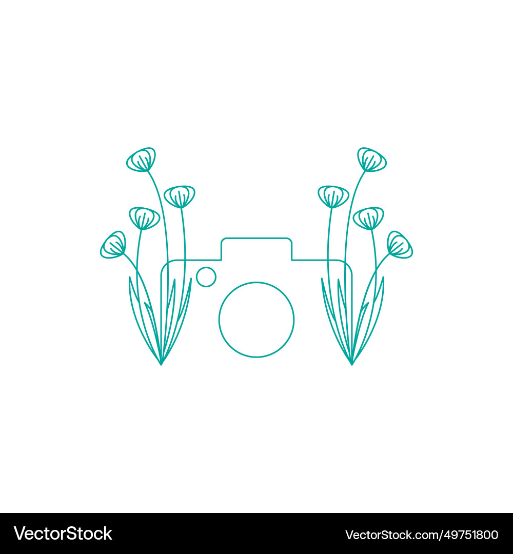 Flower camera logo design icon Royalty Free Vector Image