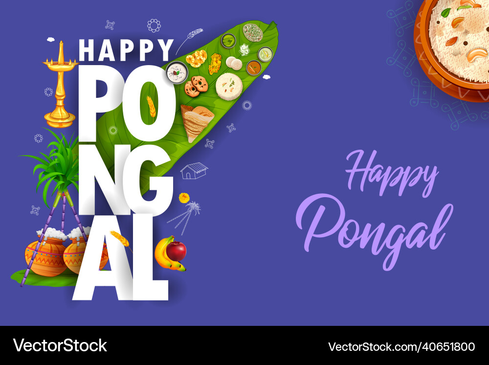 Happy Pongal Holiday Harvest Festival von Tamil Happy Pongal Holiday Harvest Festival von Tamil vektorbild