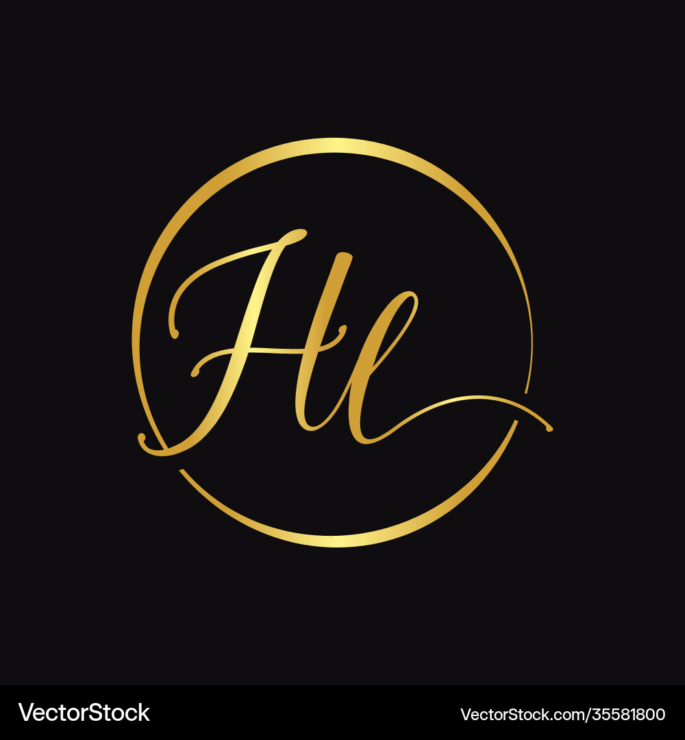 Hl script logo design template initial vector image
