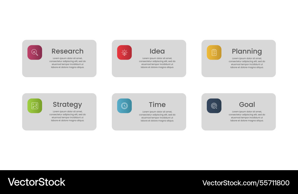 Infographic element design template with 6 Vector Image