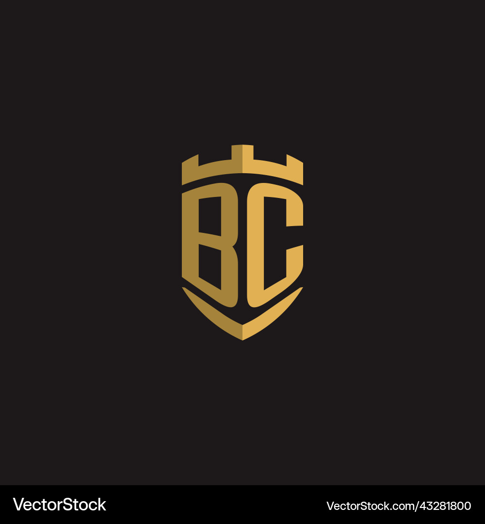 Initials bc logo monogram with shield style design Initials bc logo monogram with shield style design Vector Image