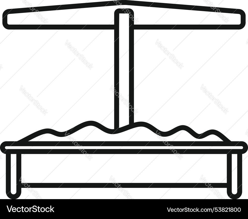 Sandbox with awning for children playing Sandbox with awning for children playing vector image