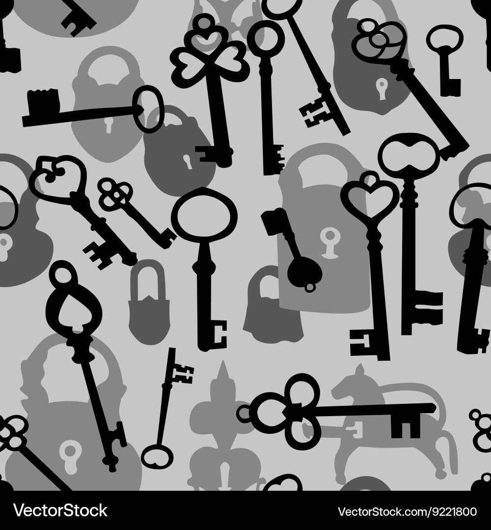 Seamless pattern with padlocks and keys vector image