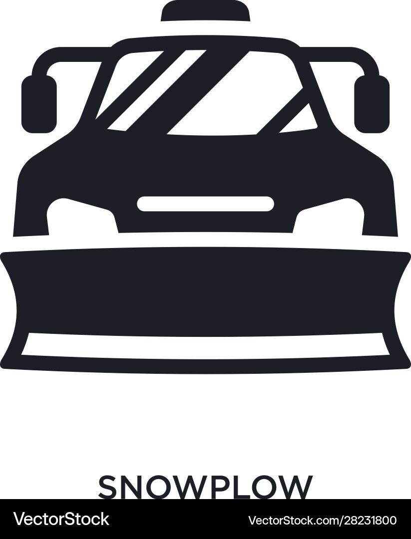Snowplow isolated icon simple element from winter vector image