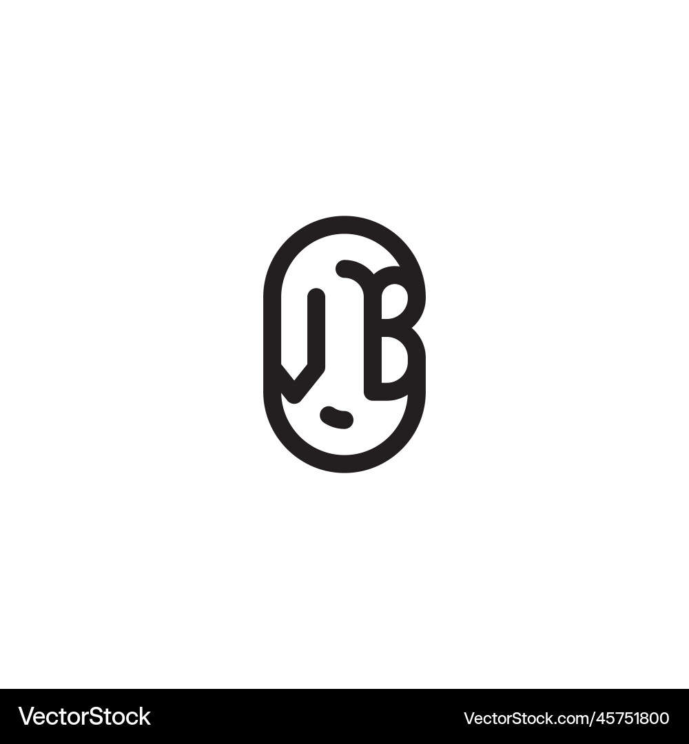 Vb line simple round initial concept with high Vb line simple round initial concept with high Vector Image