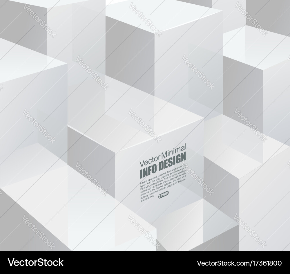 White Cubes with Text Overlay vector image
