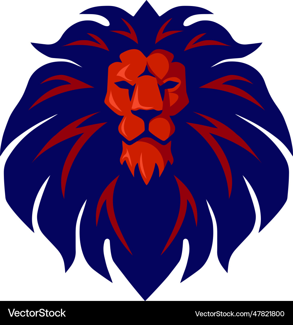 Wild lion head logo design vector image