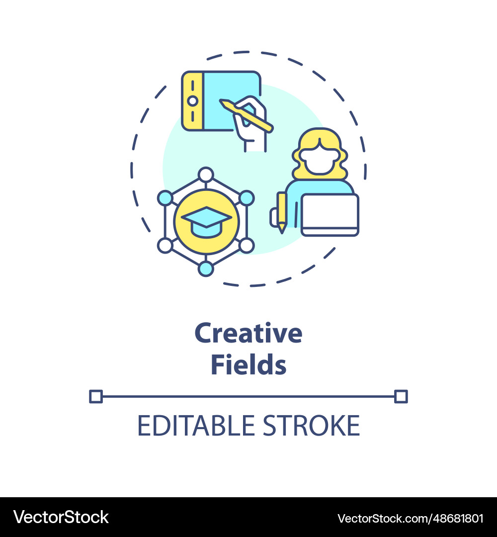 2d colorful thin linear icon creative fields 2d colorful thin linear icon creative fields vector image