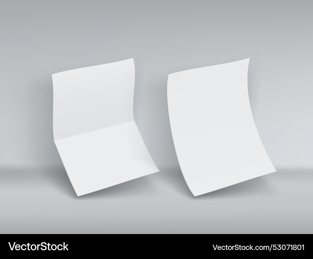 Blank white two fold a4 paper sheet Blank white two fold a4 paper sheet vector image