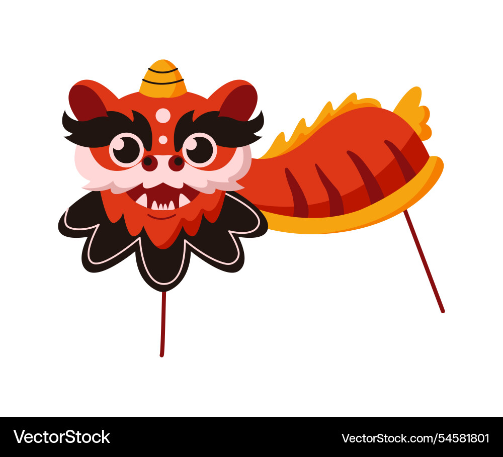 Chinese dragon celebrating lunar new year flat Chinese dragon celebrating lunar new year flat vector image