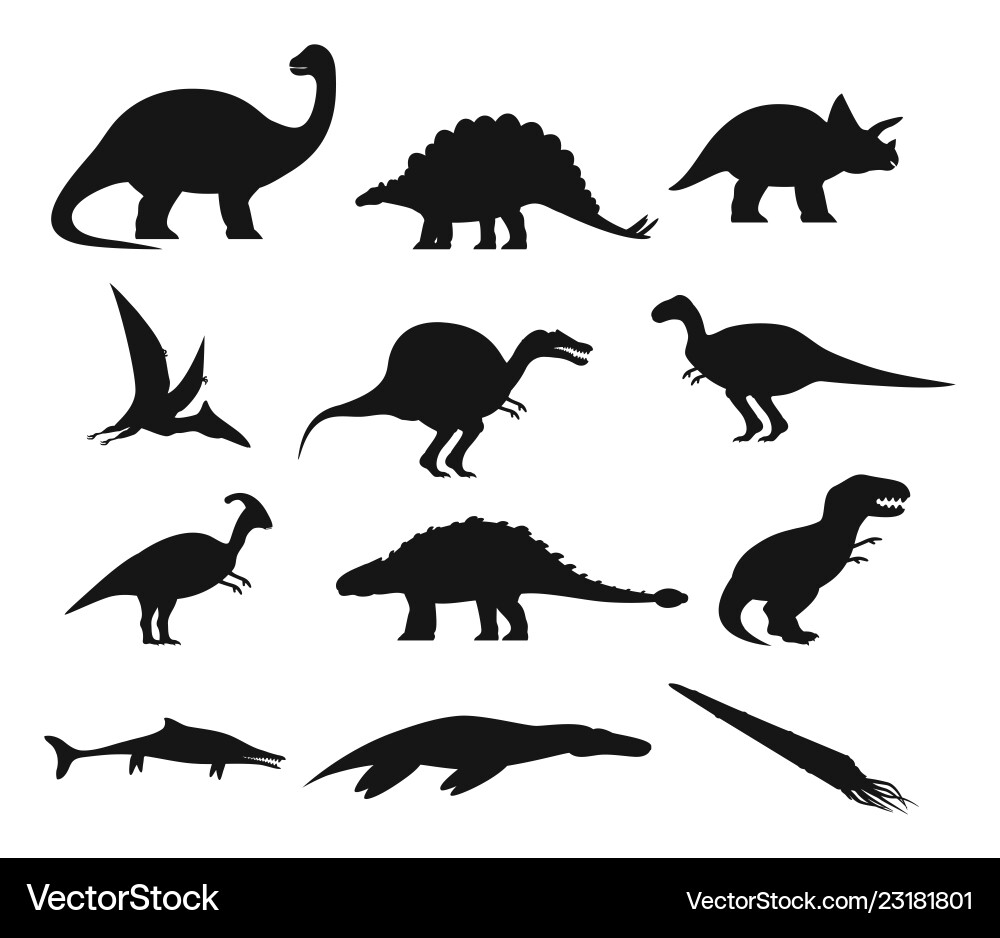 Contour oder Umriss des alten Dinosaurus Dinos Contour oder Umriss des alten Dinosaurus Dinos vektorbild