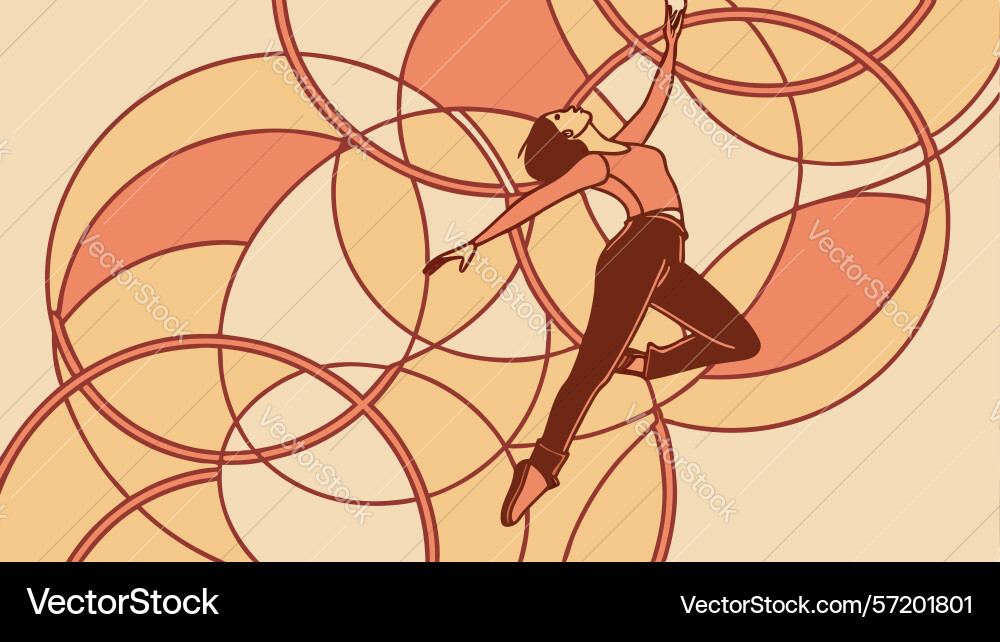 Dynamic dancer in abstract swirls art generative Vector Image