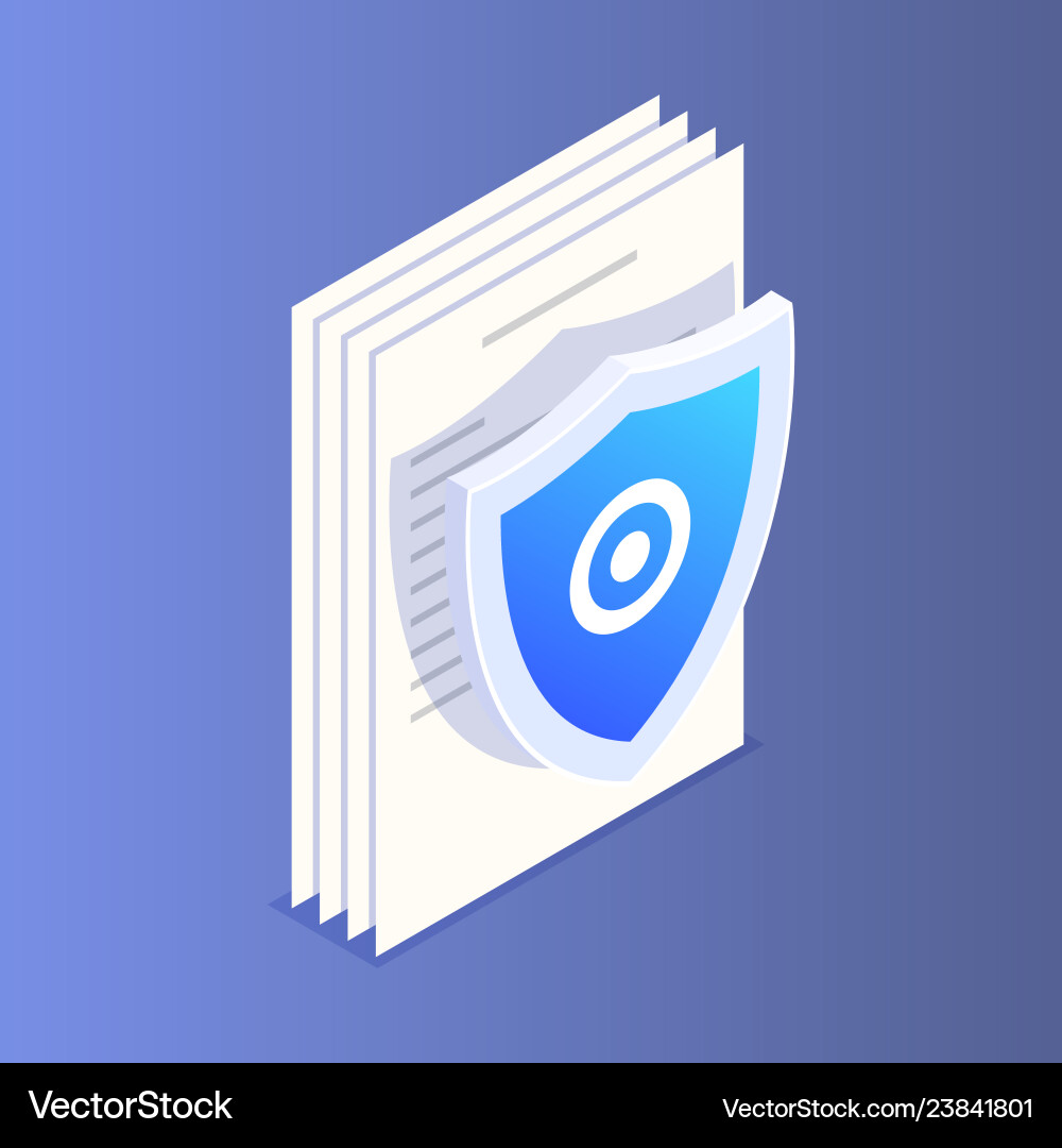File Protection Icon - Secure Data vector image