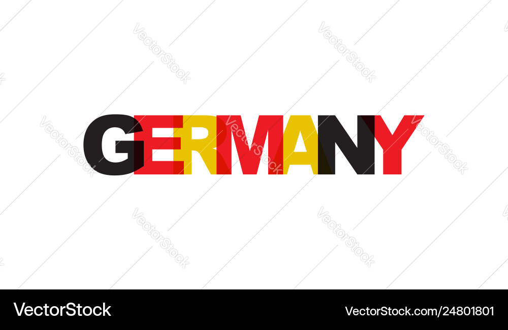 Germany phrase overlap color no transparency Vector Image