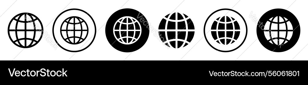 High resolution globe or website icon set isolated Vector Image
