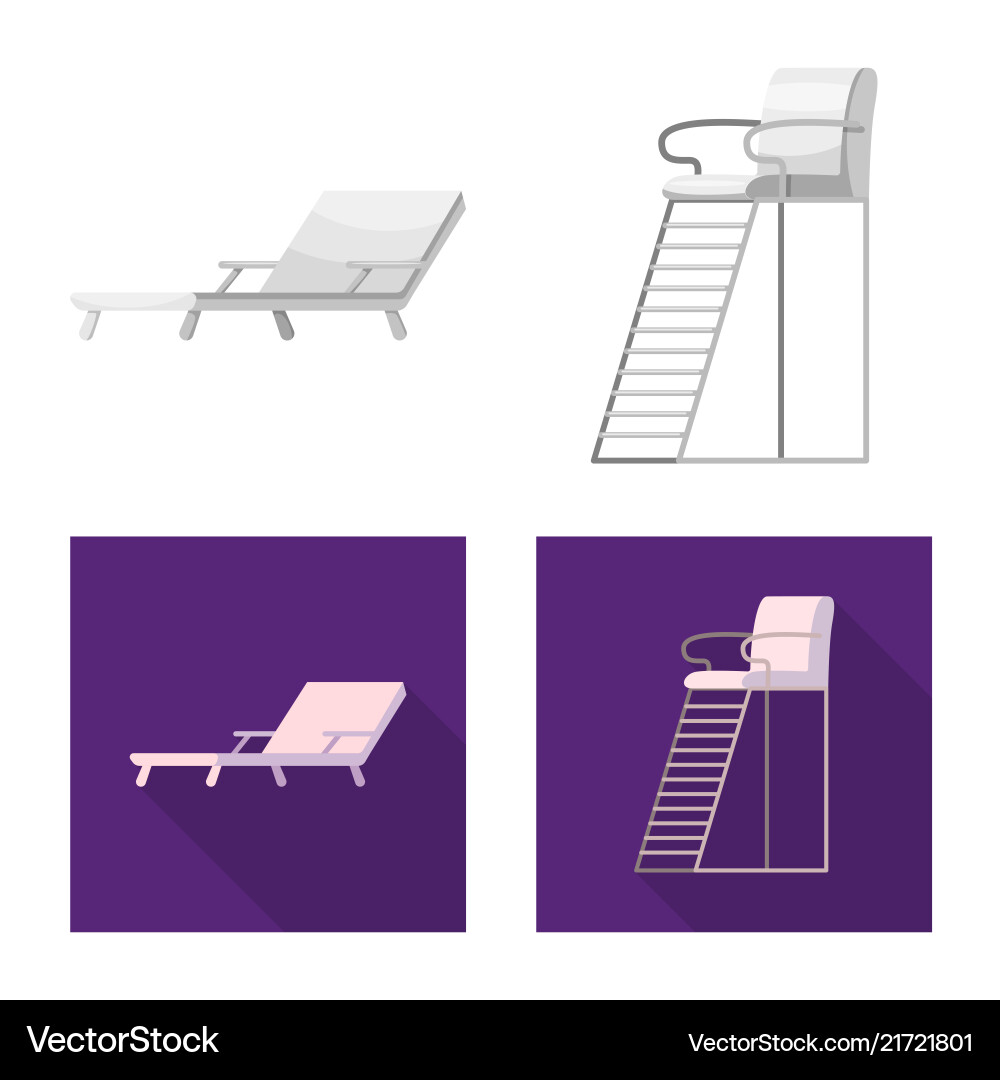 Isolated object of pool and swimming icon set vector image