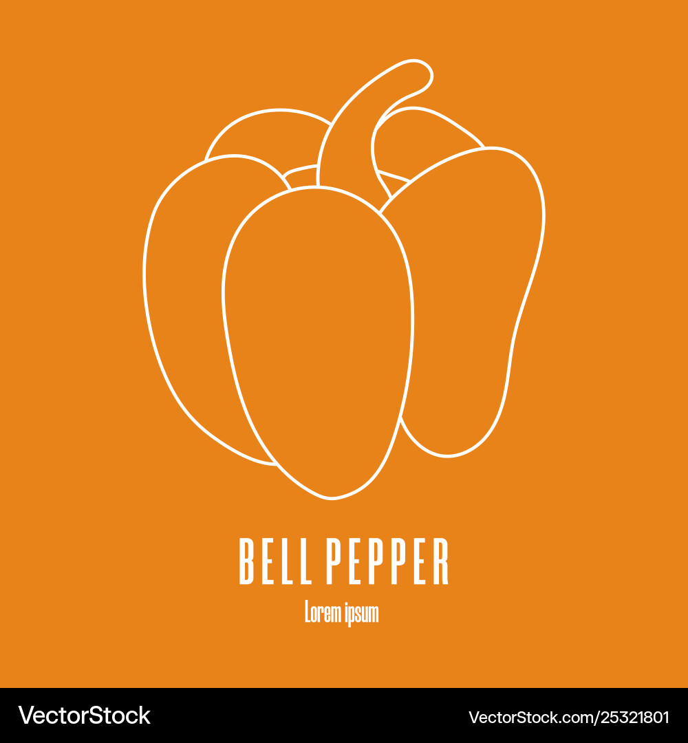 Linie Stil Ikone ein Paprika Bauernhof Markt Logo Linie Stil Ikone ein Paprika Bauernhof Markt Logo vektorbild