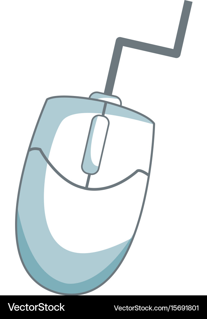Mouse device technology tool object cable vector image