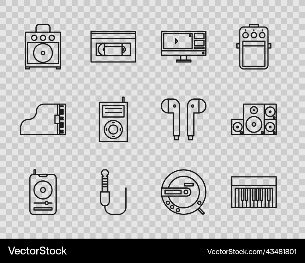 Musikaufnahme Icons Set Vektorbild