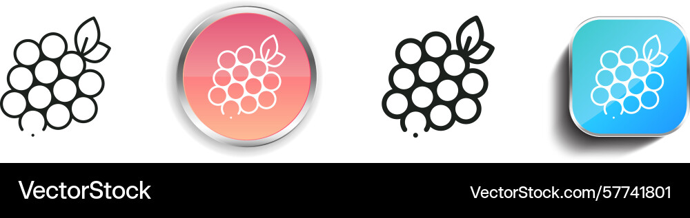 Raspberry icon thin linear regular and button Raspberry icon thin linear regular and button Vector Image
