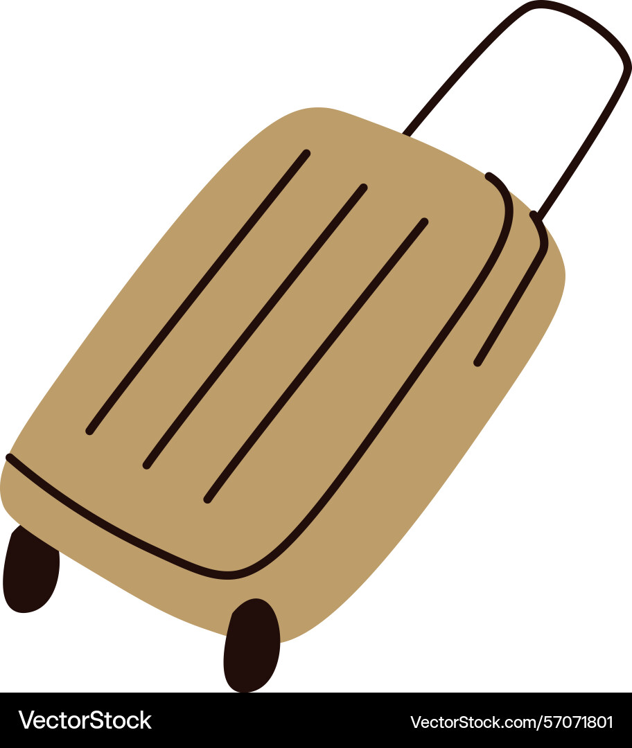 Rolling suitcase with handle vector image