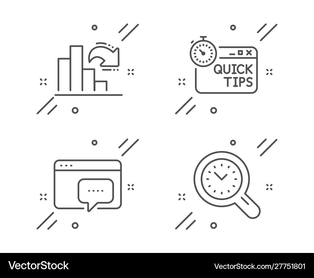 Seo message decreasing graph and quick tips icons Seo message decreasing graph and quick tips icons vector image