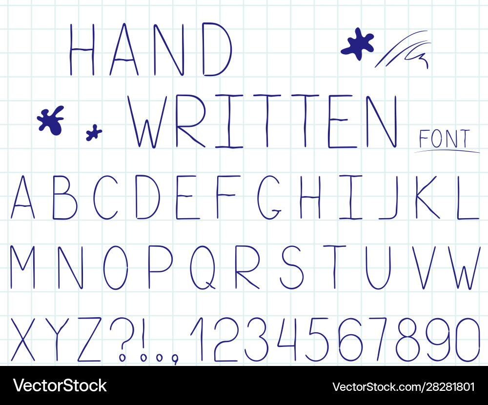 Set line simple font and alphabet universal Set line simple font and alphabet universal vector image