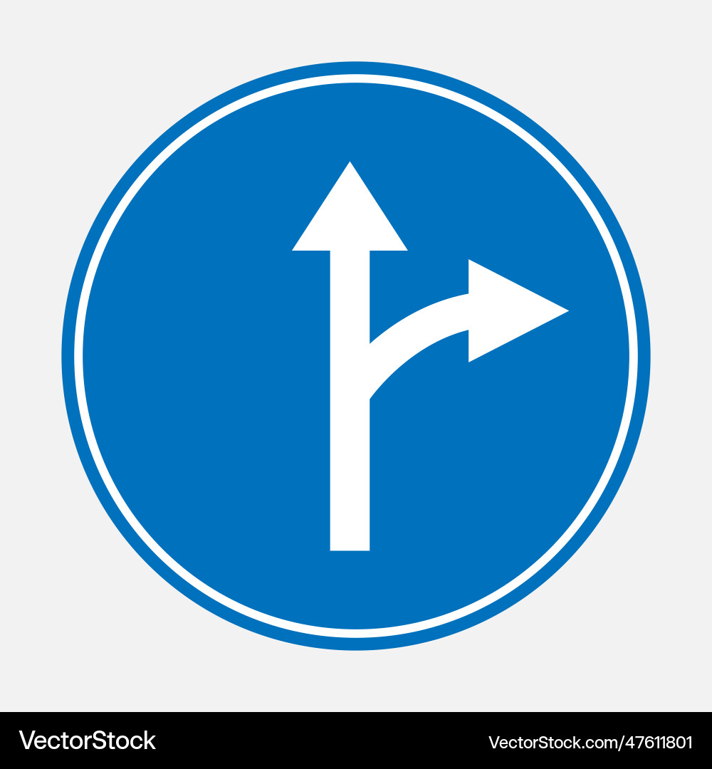 Straight ahead or turn right Vector Image