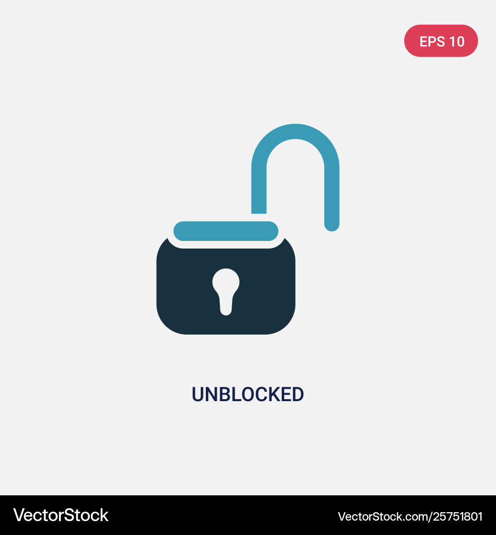 Two color unblocked icon from user interface Two color unblocked icon from user interface Vector Image
