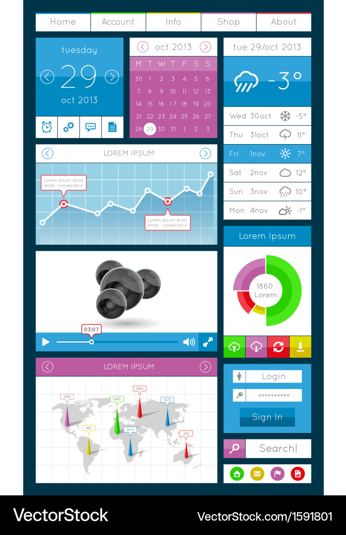 UI Web Elements & Icons vector image