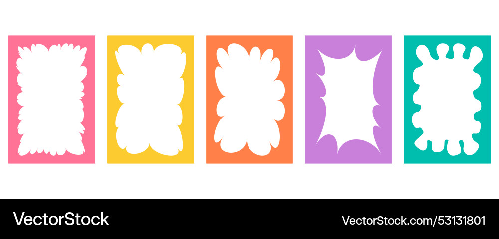 Wavy border frame scalloped rectangle fun shape Wavy border frame scalloped rectangle fun shape vector image