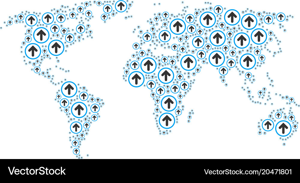 World atlas pattern of rounded arrow items vector image