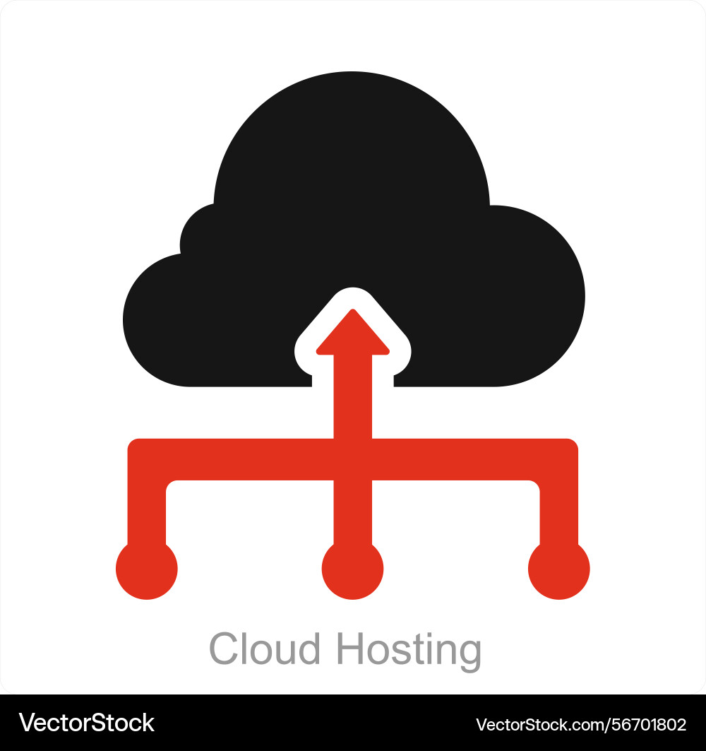 Cloud hosting and server icon concept Vector Image