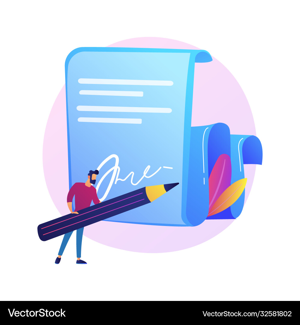 Contract signing concept metaphor Contract signing concept metaphor Vector Image
