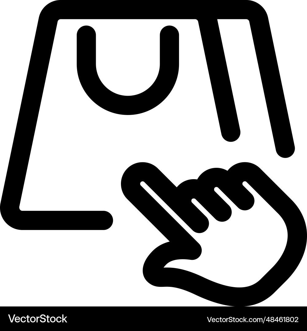 Drag the pointer over bag to choose vector image