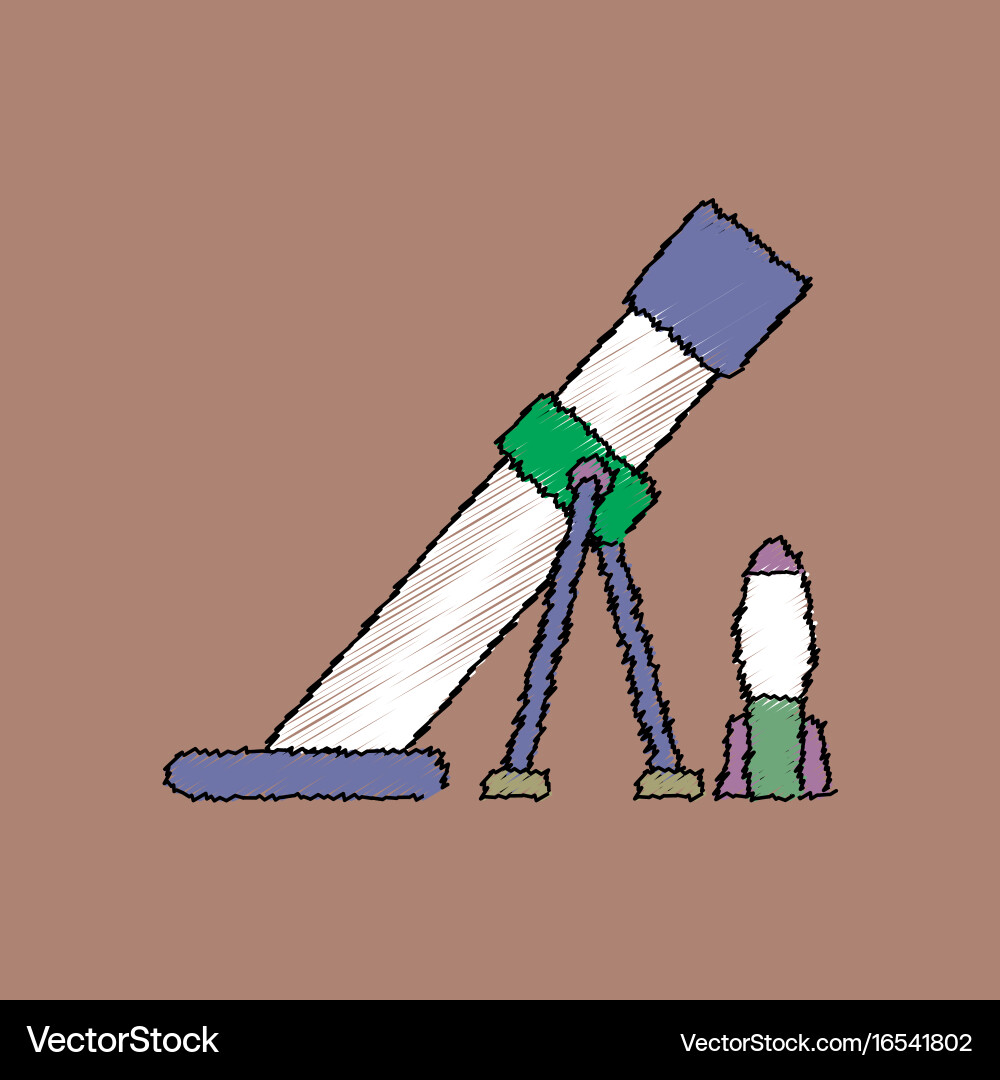Flat shading style icon mortar and shell vector image