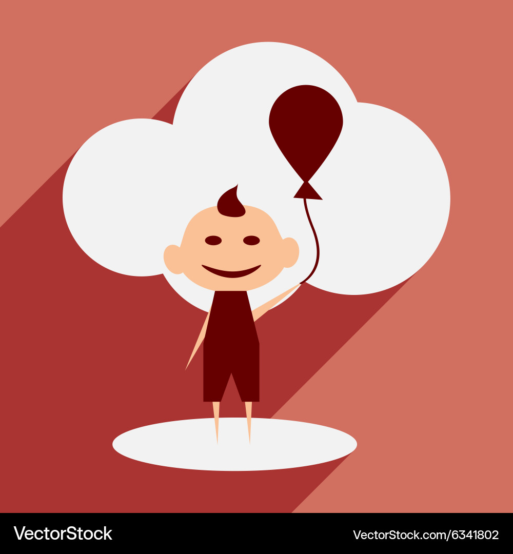 Flat with shadow icon and mobile application child vector image