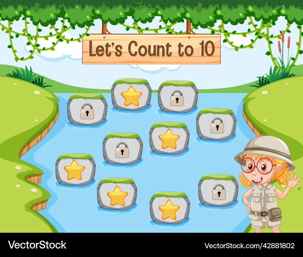 Game background template with stars and locks Game background template with stars and locks vector image