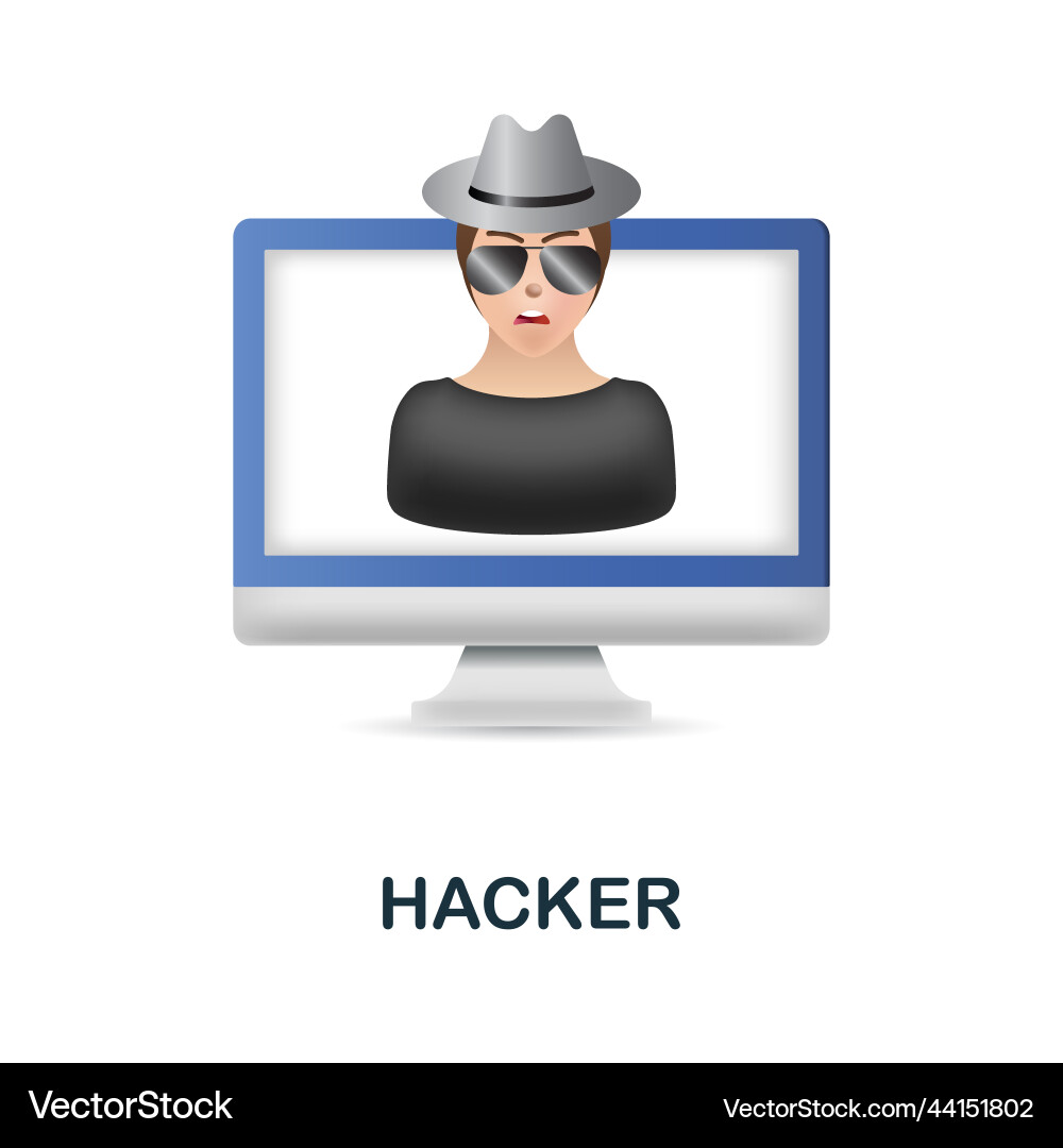 Hacker icon 3d from cybercrime collection Hacker icon 3d from cybercrime collection vector image