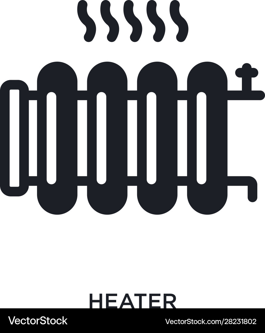 Heater isolated icon simple element from winter vector image