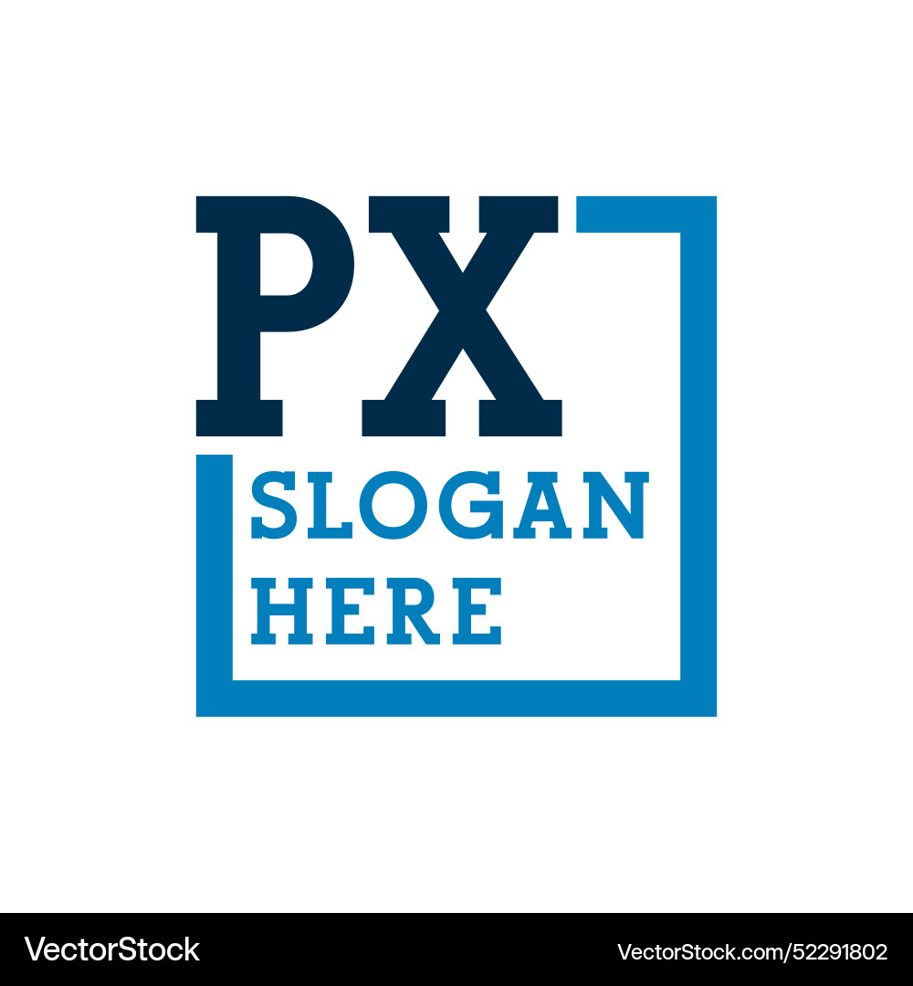 Minimal initials logo letters p and x px initial Vector Image