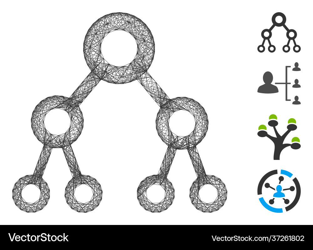 Net binary tree mesh Net binary tree mesh vector image