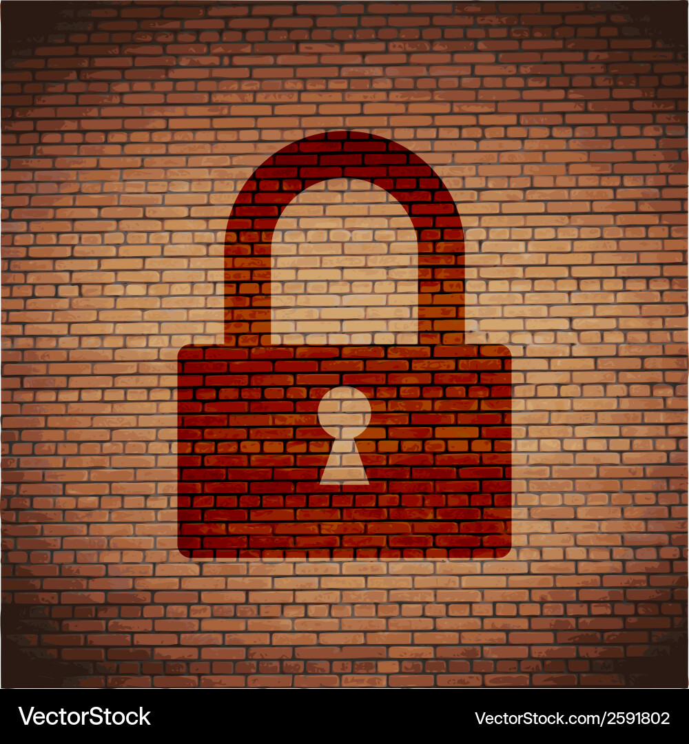 Padlock flat modern web button and space for your vector image