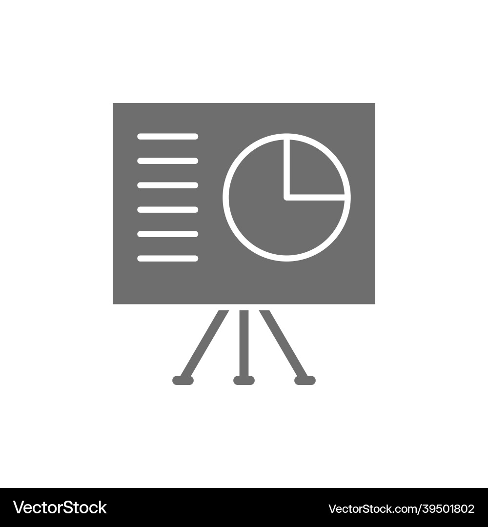 Project presentation with pie chart grey icon Project presentation with pie chart grey icon vector image
