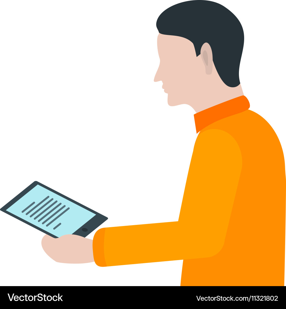 Reading on smart device Vector Image