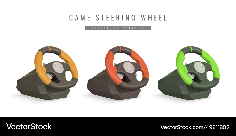 Realistic 3d game steering wheel stick Realistic 3d game steering wheel stick vector image