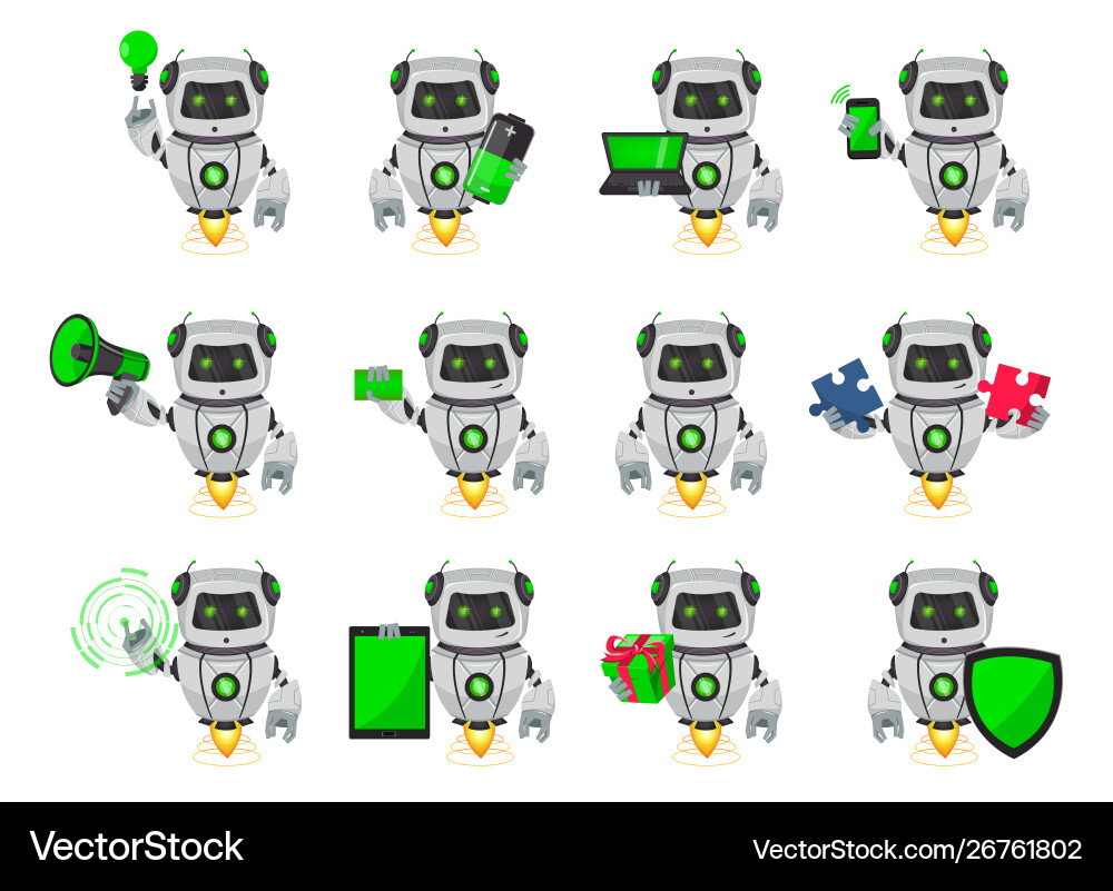 Robot with artificial intelligence bot Robot with artificial intelligence bot vector image