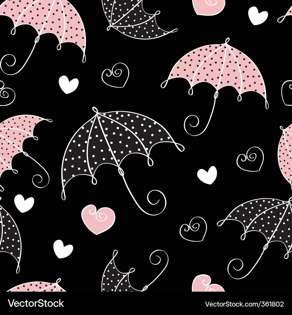 Romantic Heart Umbrella Pattern Vector Image