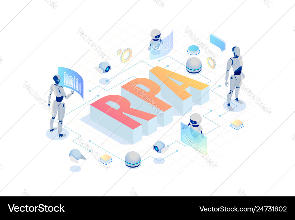 RPA Automation - AI & Robotics vector image